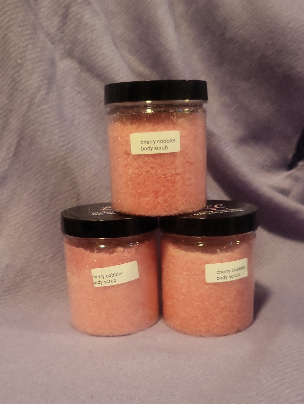 Cherry Cobbler Body Scrub - Pink Exfoliating Sugar Scrub Handmade Qt 1
